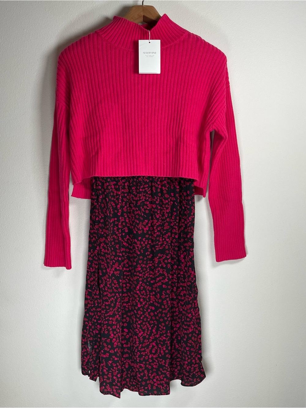 NEW Seraphine Maternity Dress size 6 Lucie Knitted Topper Pink Floral Dress Set